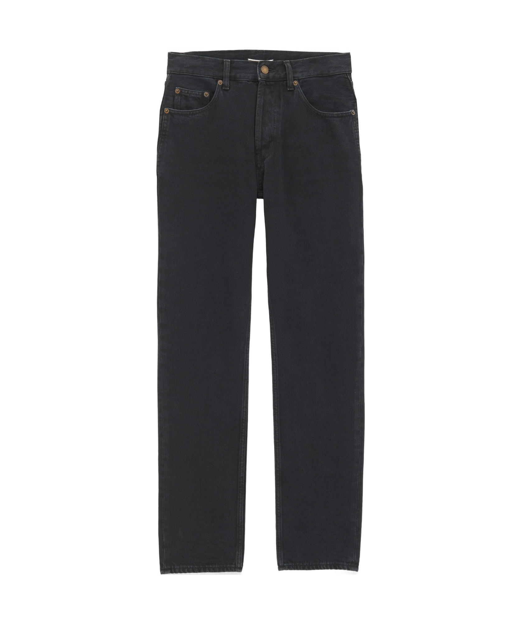 Saint Laurent Straight-leg Jeans In Spring Black Corduroy In Black