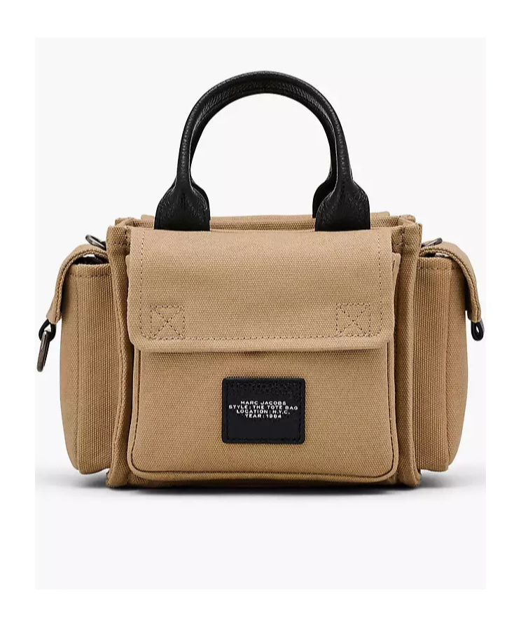 Marc Jacobs Mini The Cargo Canvas Tote Bag In Black