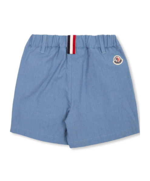 Moncler Logo-patch Cotton Shorts In Blue