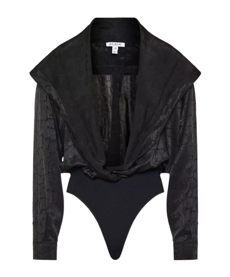 Alaïa Jacquard-pattern Bodysuit In Black