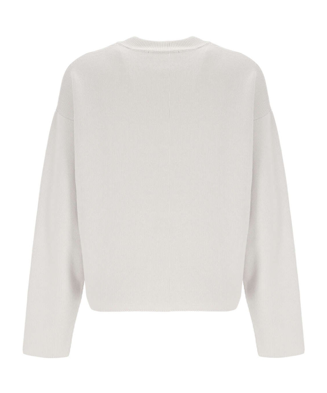 Ami Alexandre Mattiussi White Crewneck Sweater With Signature Ami De Coeur Logo In Cotton Blend Woman In White