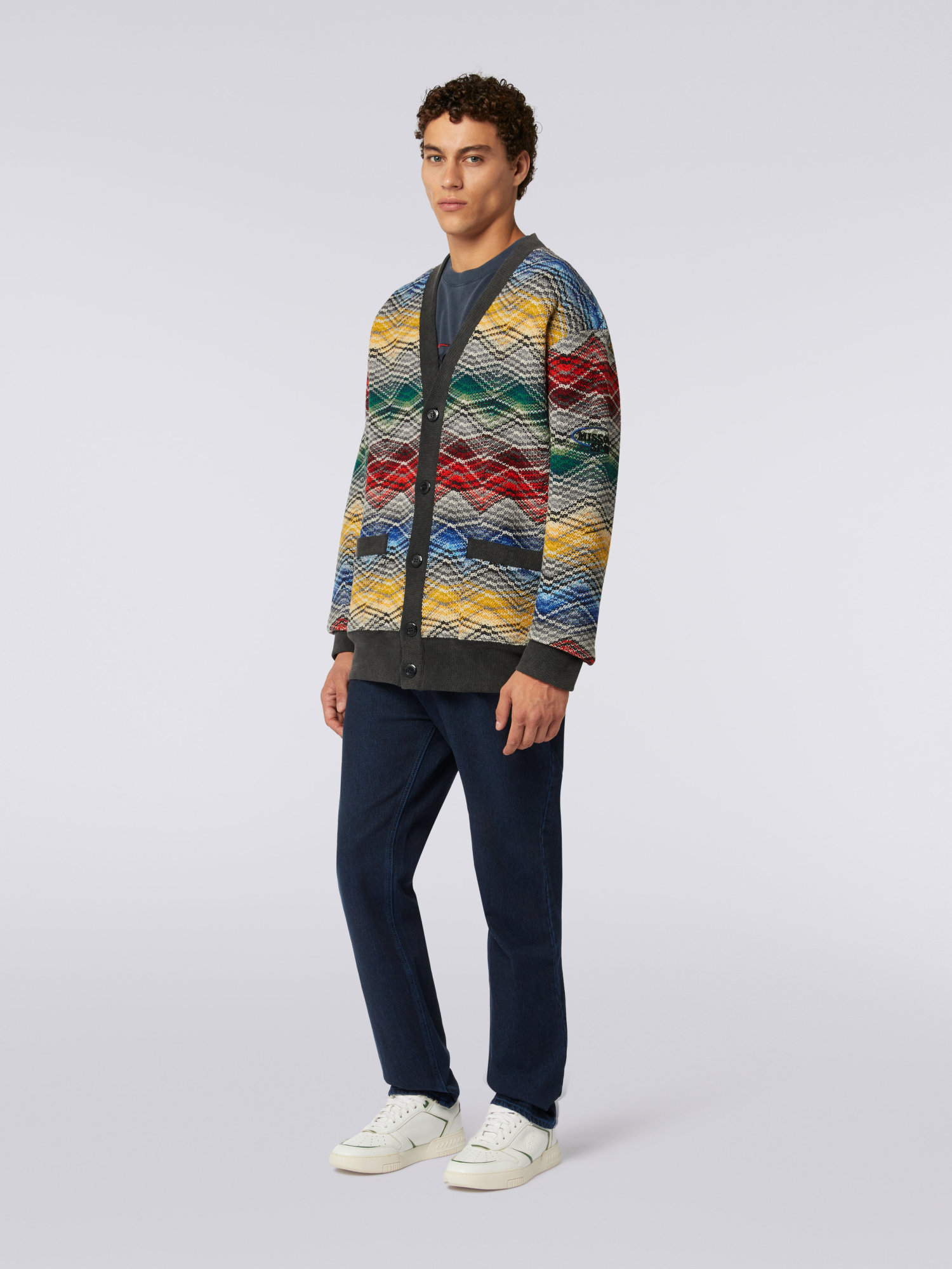 Missoni Zigzag V-neck Cardigan In Multi
