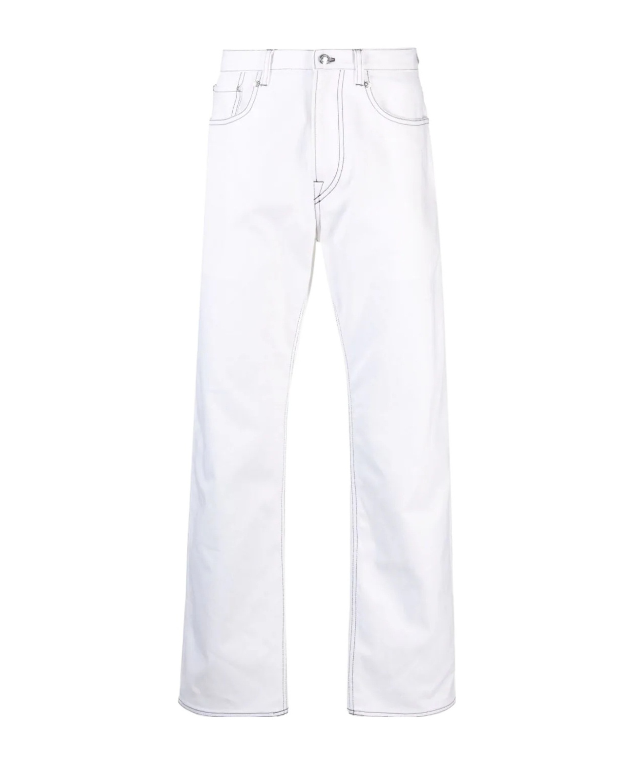 Paul Smith Contrast-stitching Straight-leg Jeans In White