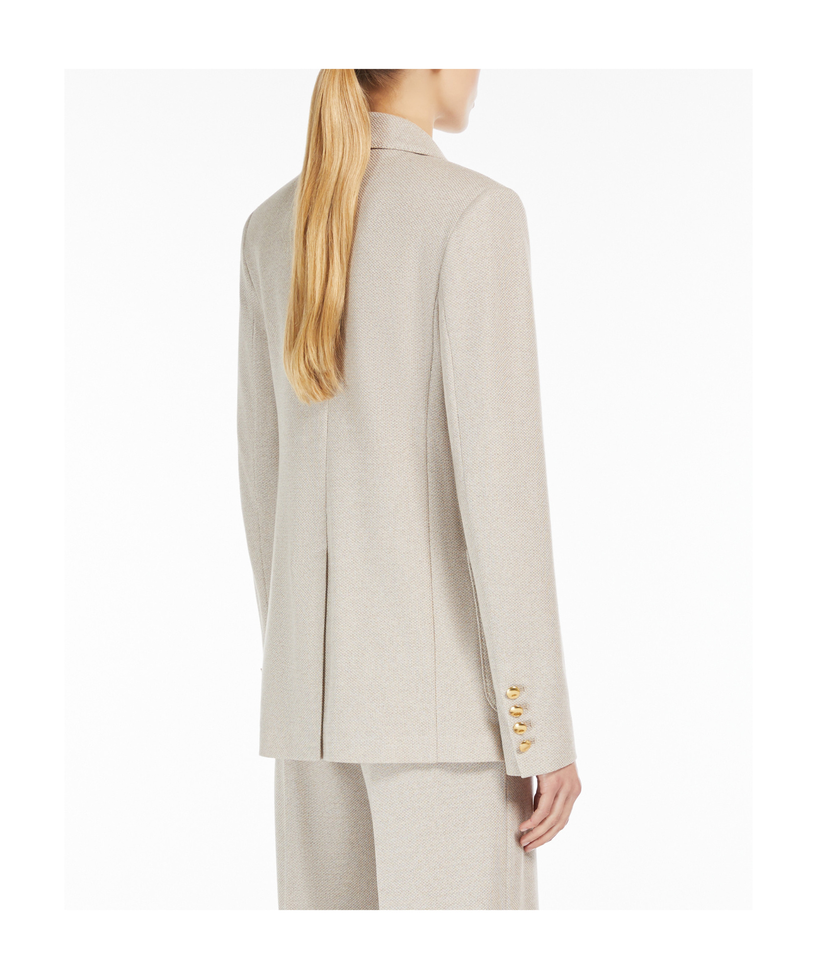 Max Mara Double-breasted Suit Jacket In White