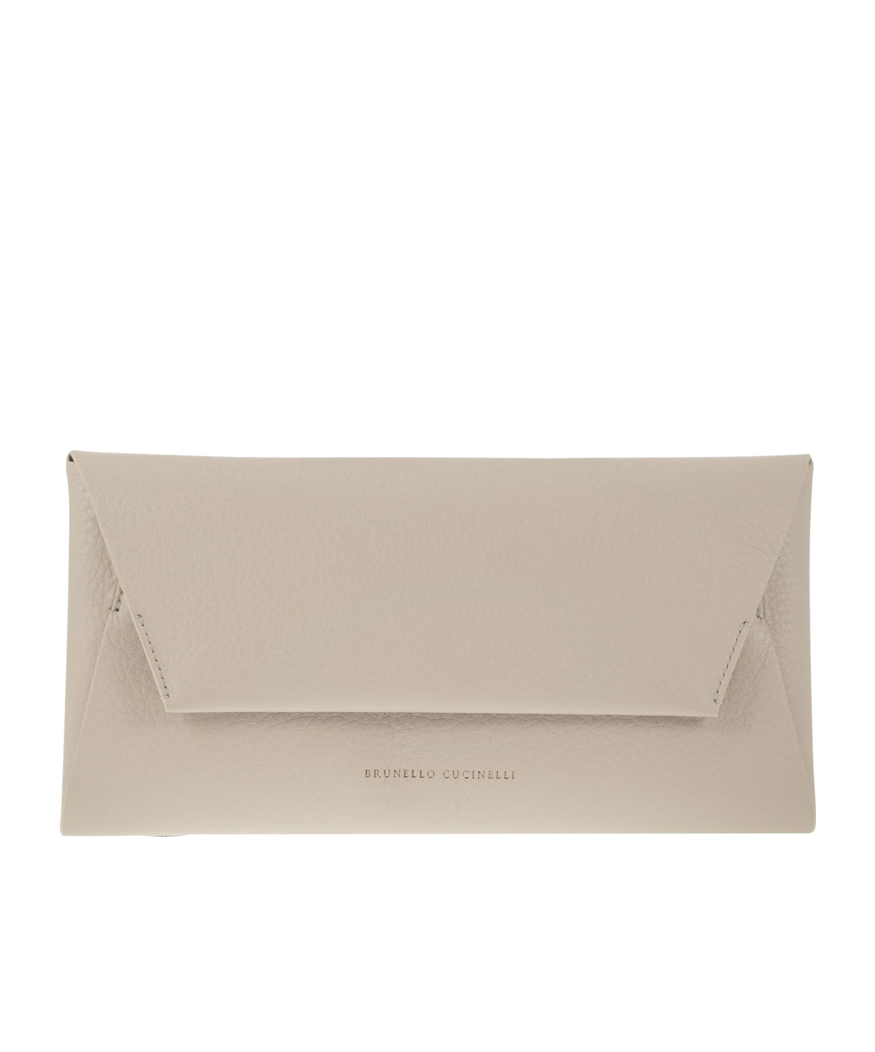 BRUNELLO CUCINELLI ENVELOPE LEATHER SHOULDER BAG