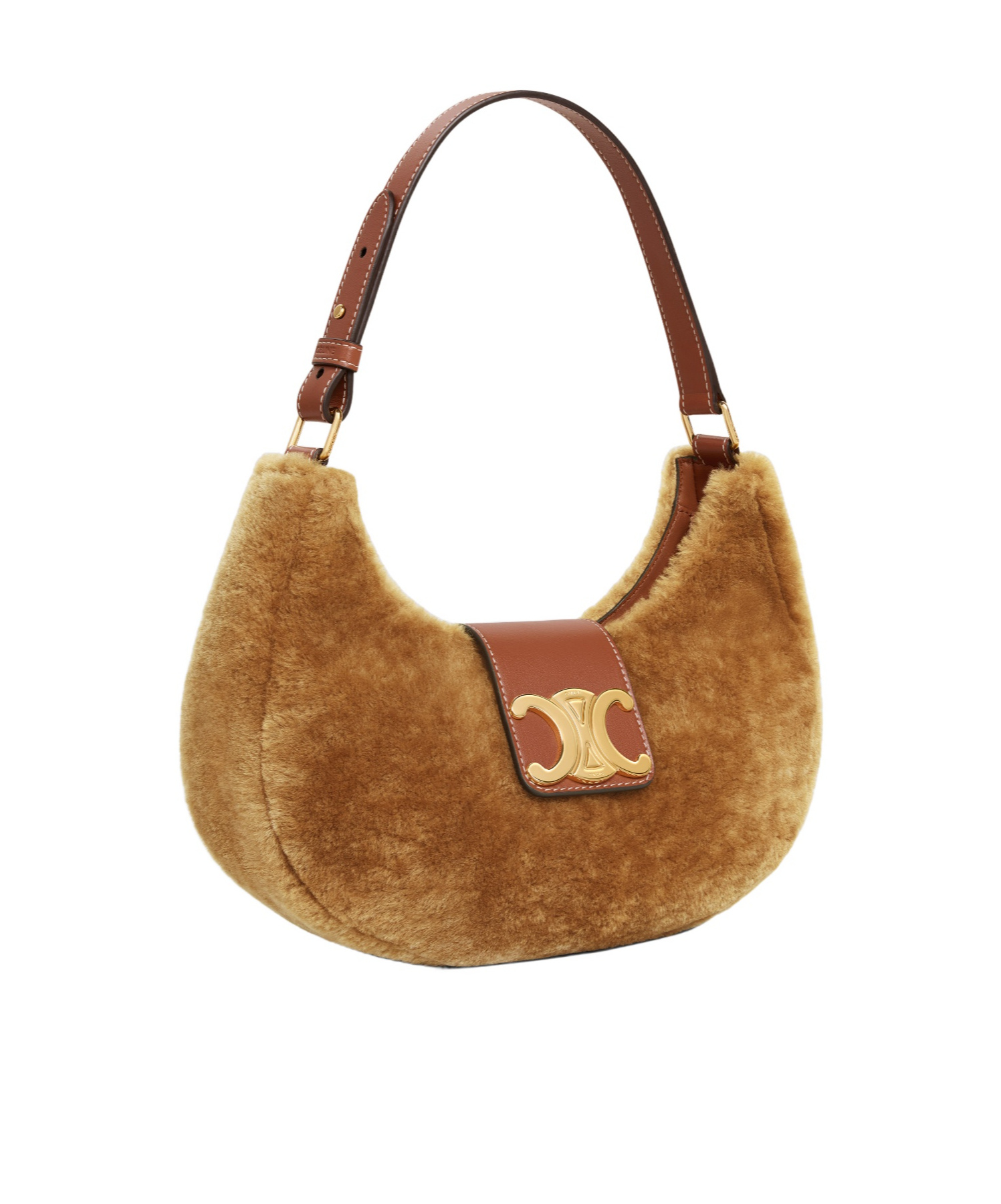 Celine Medium Ava Triomphe Handbag In Camel