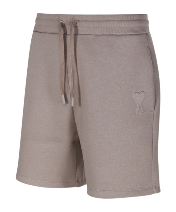Ami Alexandre Mattiussi Ami Paris Logo Embossed Drawstring Shorts In Gray