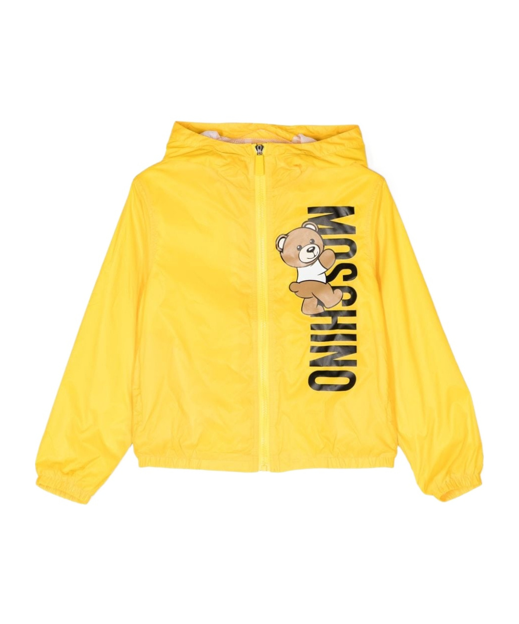 Moschino Teddy Bear-print Hooded Jacket In Yellow