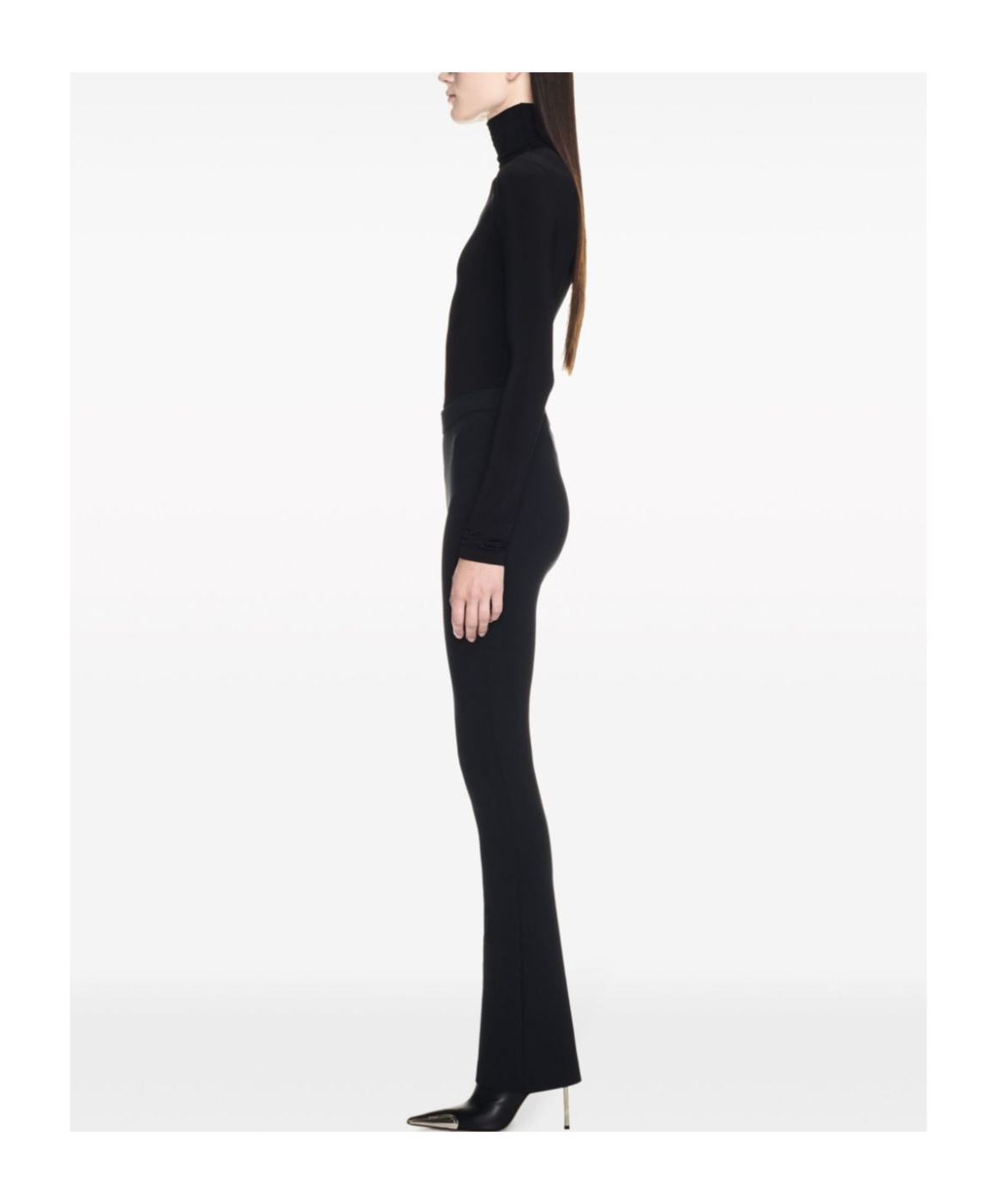Shop Off-white Split-hem Flared Leggings In Black