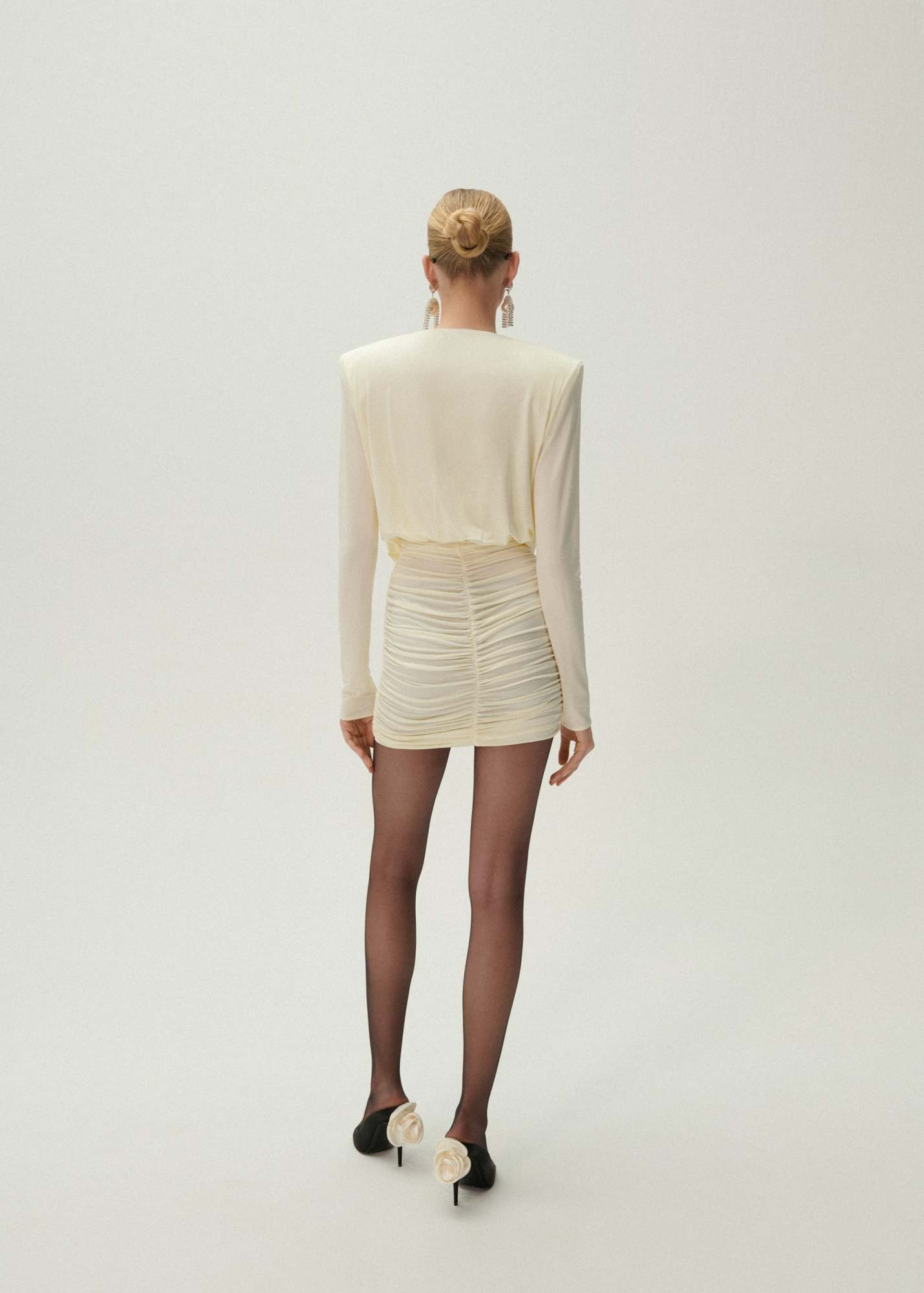 Magda Butrym Draped Ruched Minidress In White
