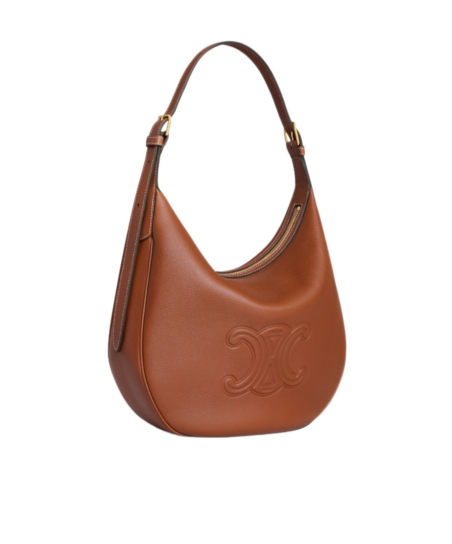 Celine Heloise Small Leather Shoulder Bag In Brown