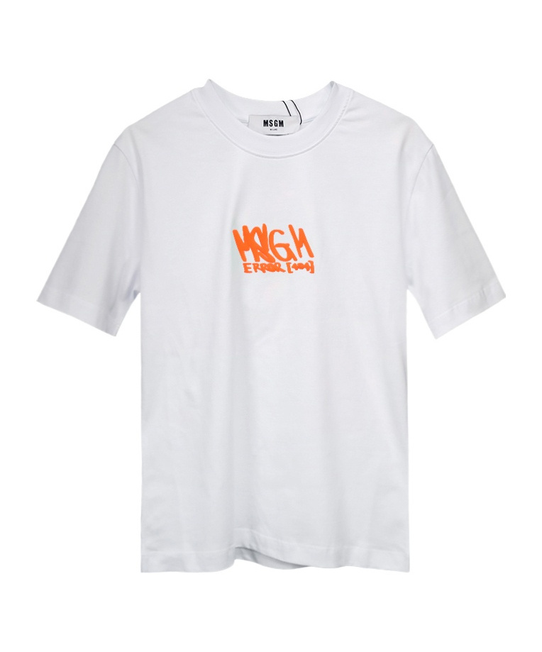 Msgm Logo Logo Short-sleeved T-shirt In White