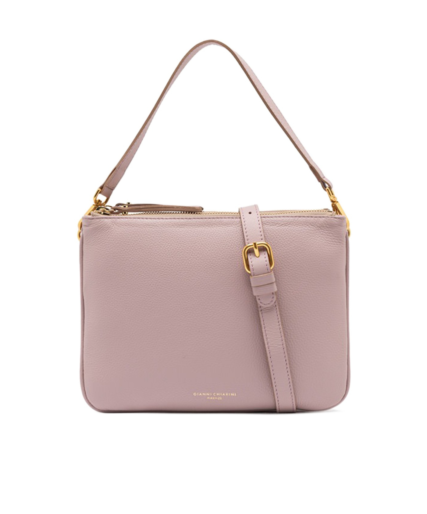 Gianni Chiarini Frida Pink Shoulder Bag In Matte Leather In Nude