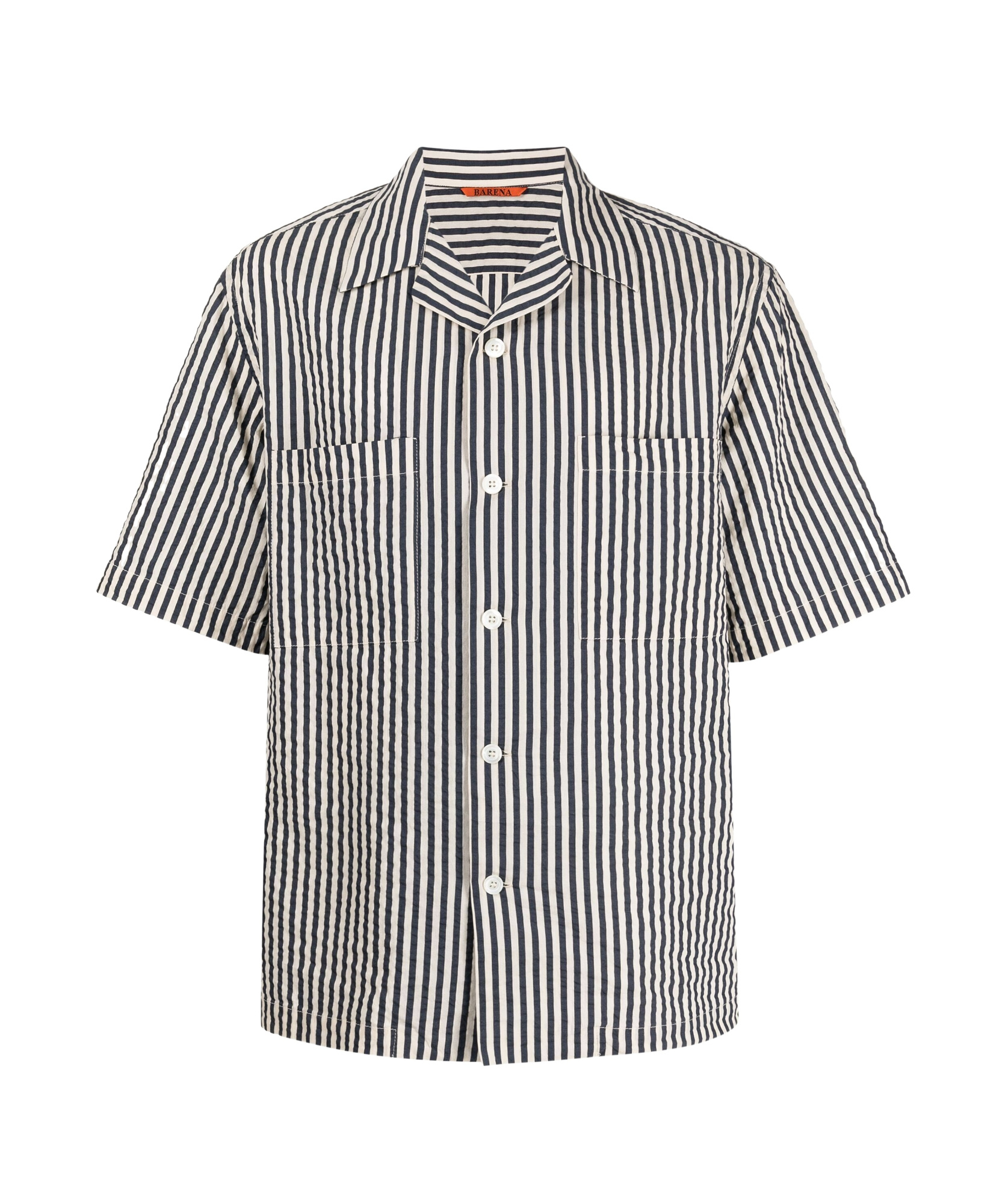Shop Barena Venezia Striped Seersucker Shirt In White