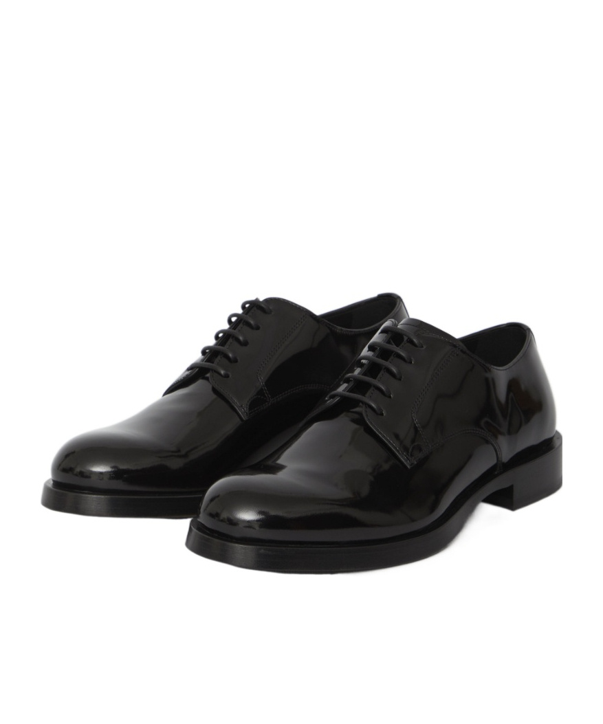Dolce & Gabbana Black Leather Oxfords And Derbies In Black