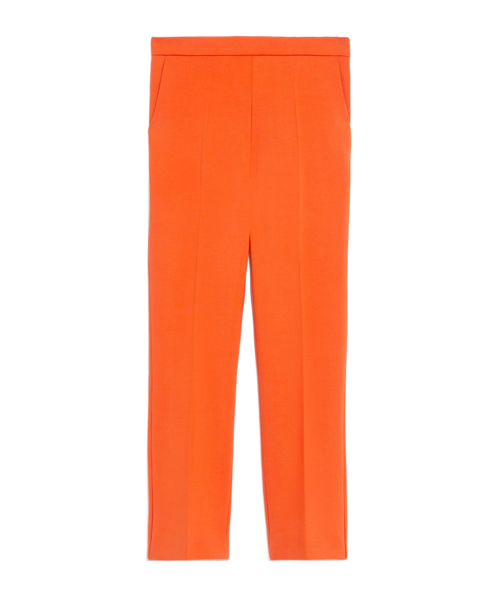 Max Mara Nepeta Ankle-length Trousers In Wool Crepe In Orange