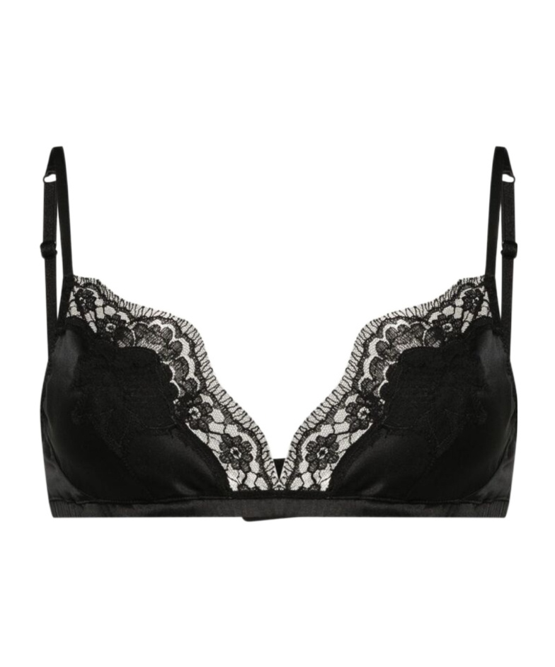 Shop Dolce & Gabbana Lace-panel Bralette In Black