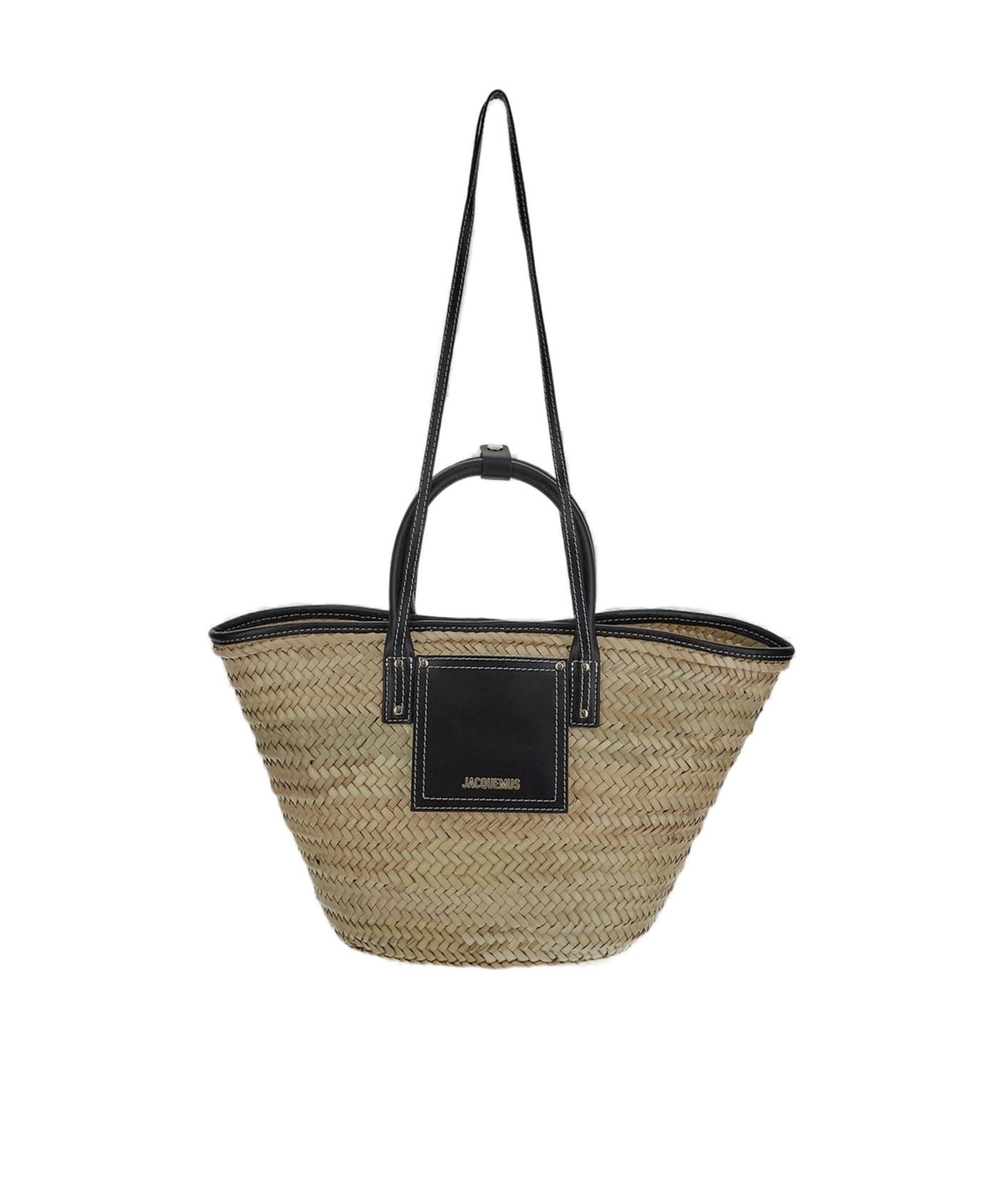 Jacquemus Logo-lettering Straw Beach Bag In Multicolor