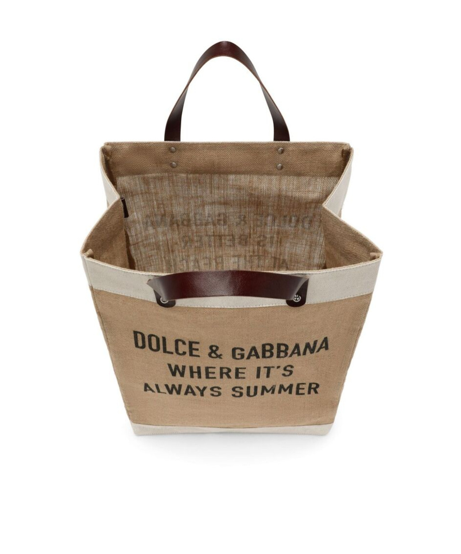 Dolce & Gabbana Shopping Logo-print Tote Bag In Brown