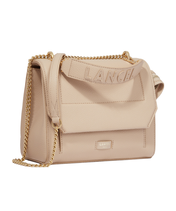 Lancel Ninon Leather Shoulder Bag In Nude