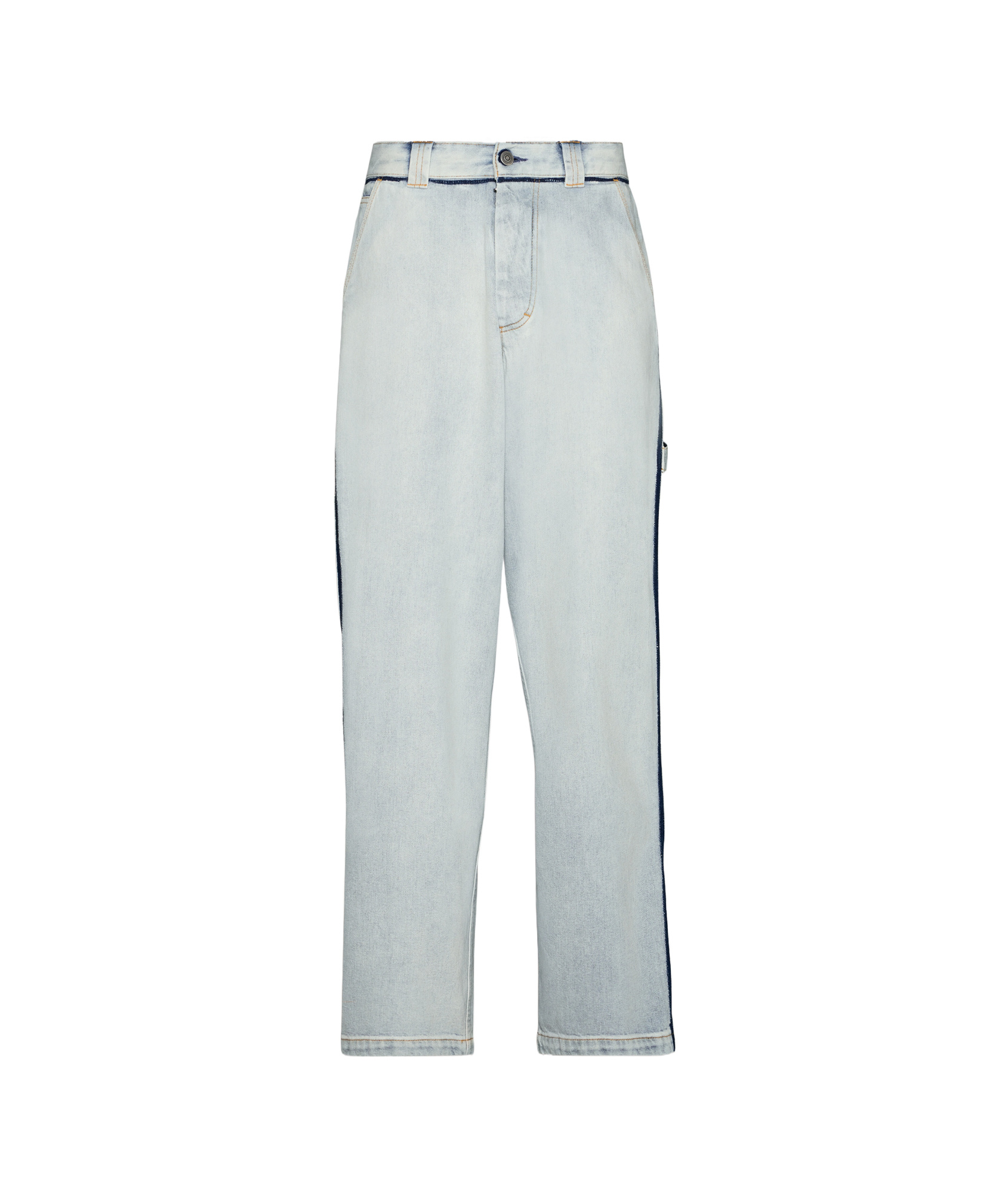 Maison Margiela Contrasting-trim Mid-rise Wide-leg Jeans In Blue