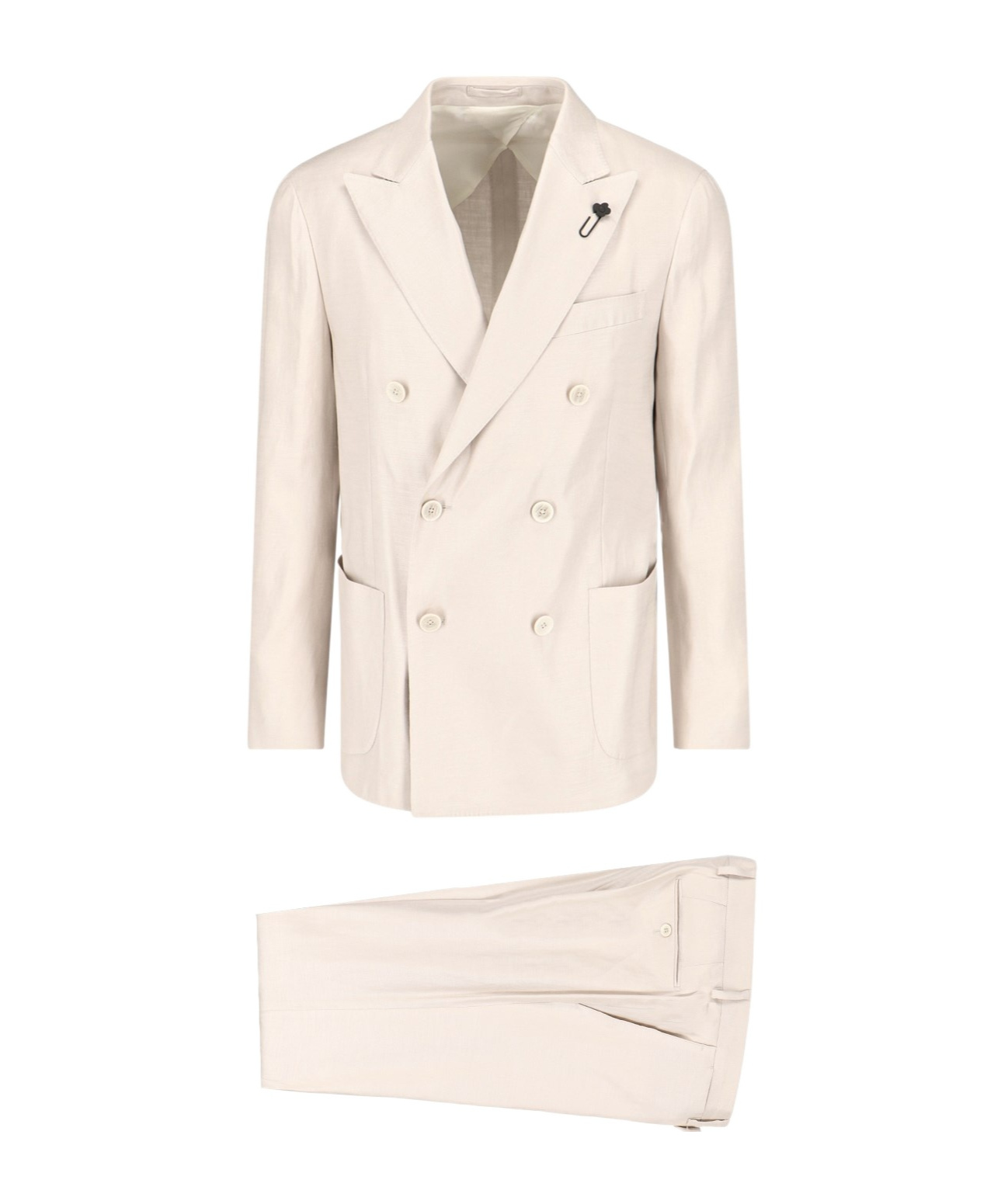 Lardini Double-breasted Blazer In White