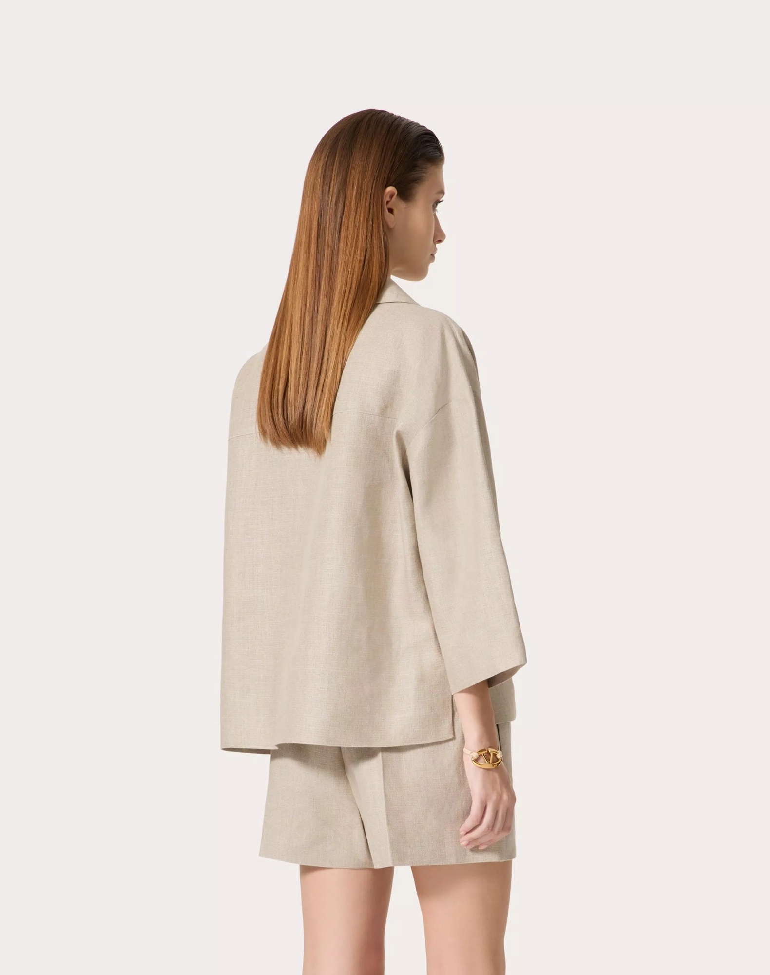 Valentino Linen Blouse In Nude