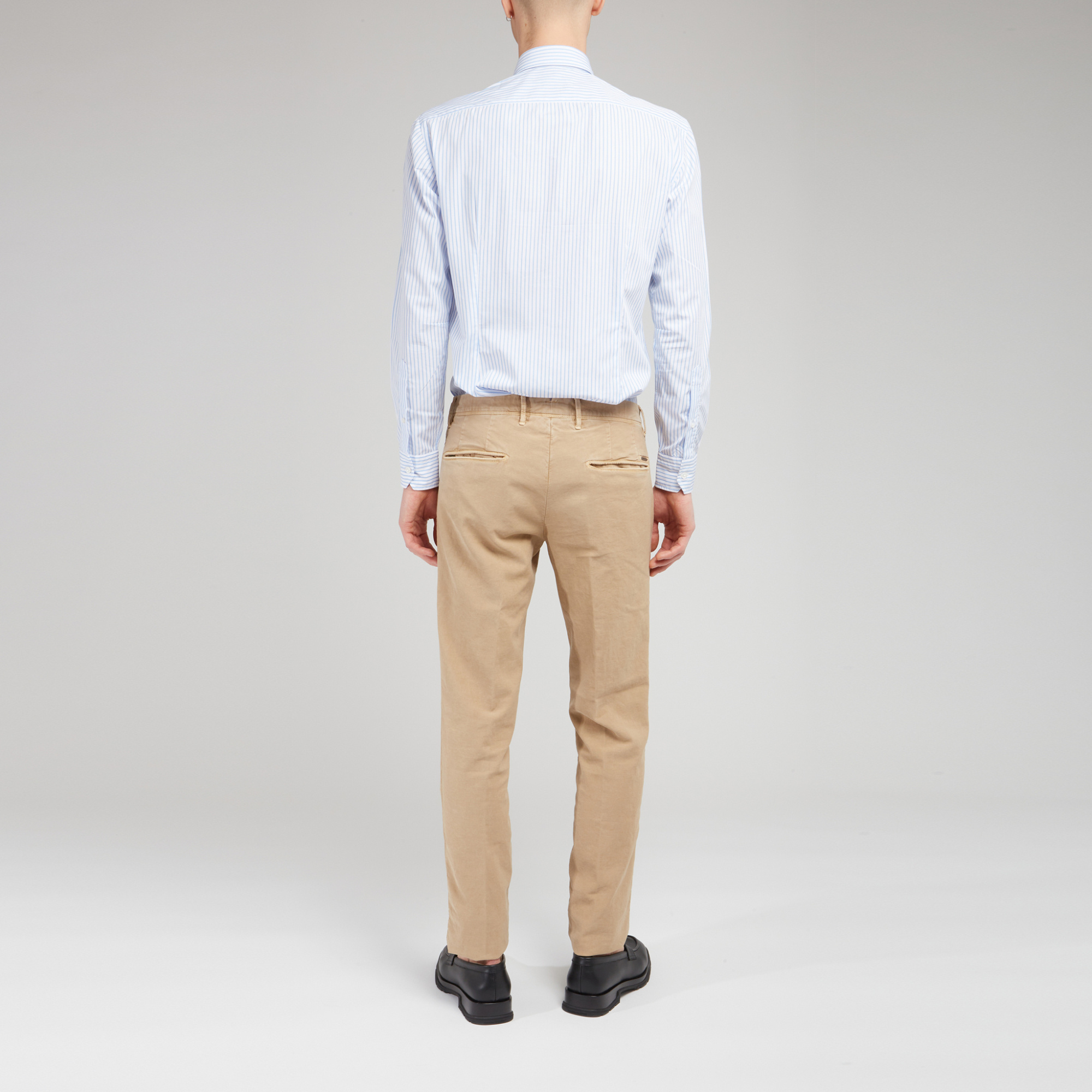 Salvatore Piccolo Striped Long-sleeved Shirt In White