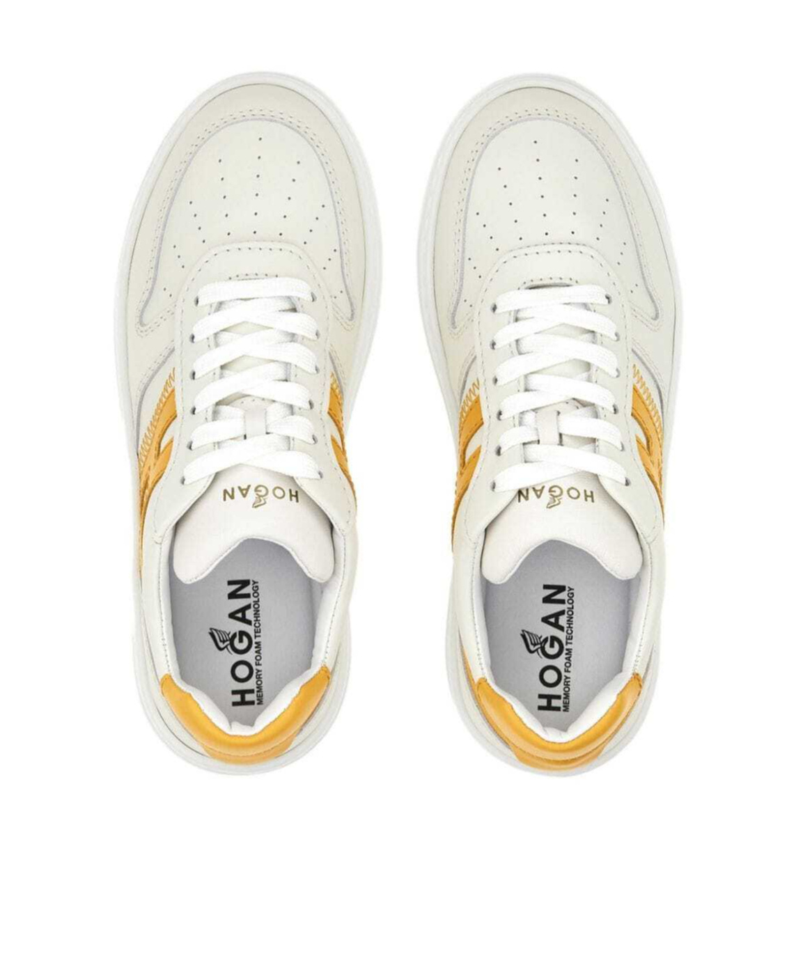 Hogan Sneakers With Perforated Toe Box And Contrasting Accents In White