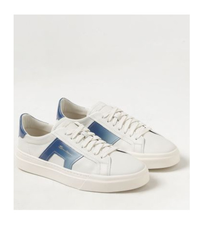 Santoni Double Buckle Low-top Sneakers In White