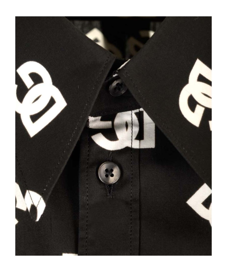 Dolce & Gabbana Dolce&gabbana Black Printed Cotton Shirt In Black