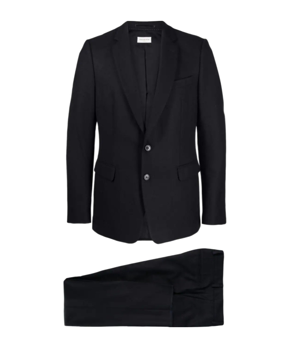 Dries Van Noten Lapel Long-sleeved Suit Set In Black