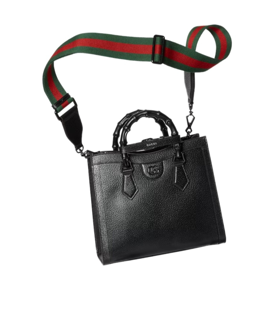 Gucci Diana Small Leather Tote Bag In Black