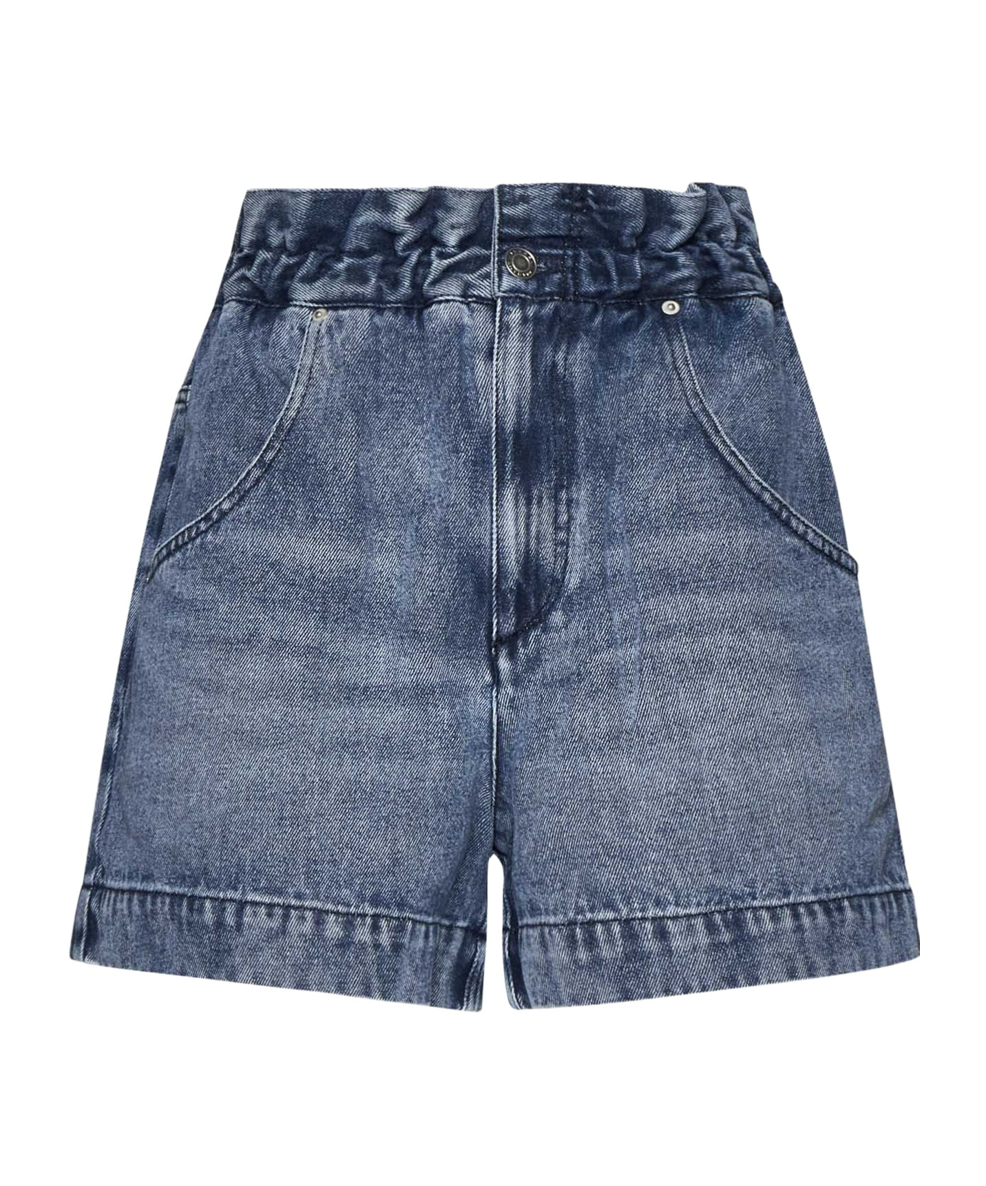 Shop Isabel Marant Titea High Waist Denim Shorts In Blue