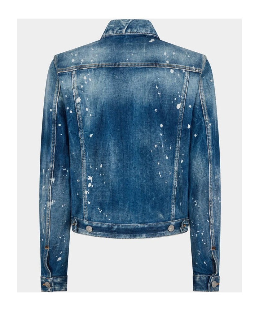 Dsquared2 Medium Kinky Wash Boyfriend Denim Jacket In Blue