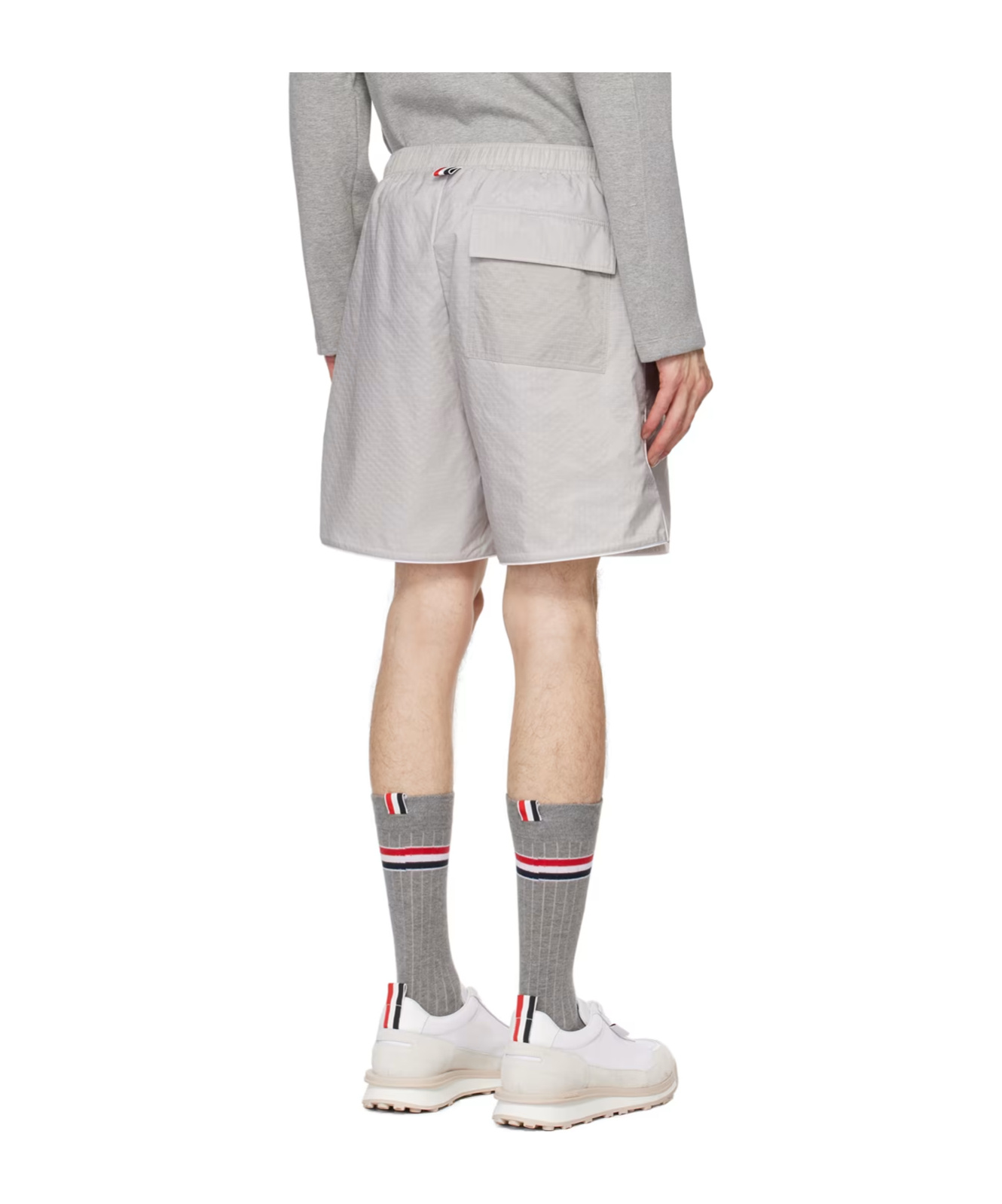 Thom Browne Gray Piping Shorts In Gray