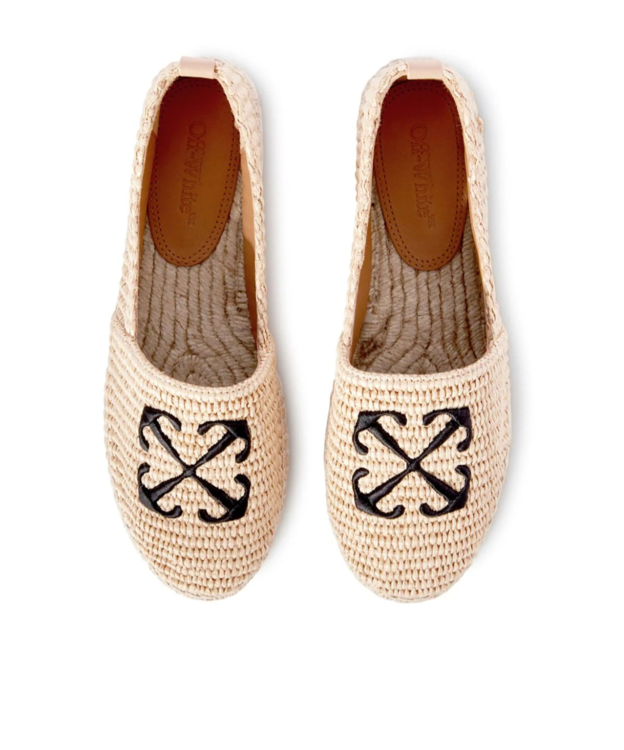 Shop Off-white Arrow Raffia Espadrilles In Nude