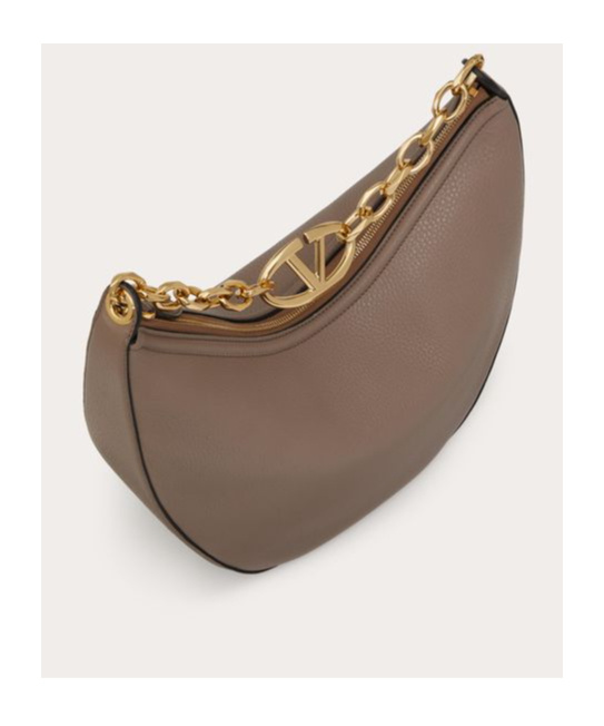 VALENTINO GARAVANI VALENTINO VLOGO MOON ZIP-UP MEDIUM HOBO BAG