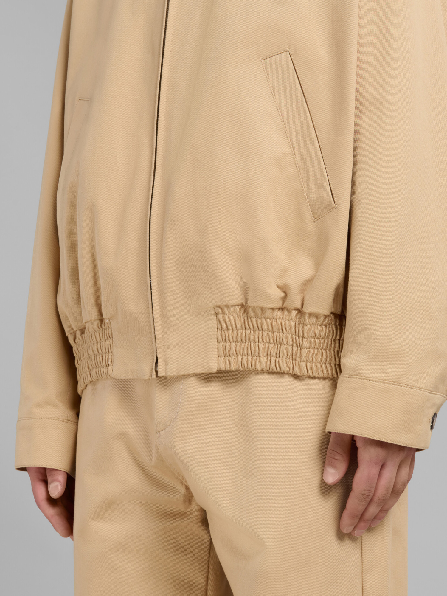Shop Marni Beige Bio Gabardine Oversized Bomber In Nude
