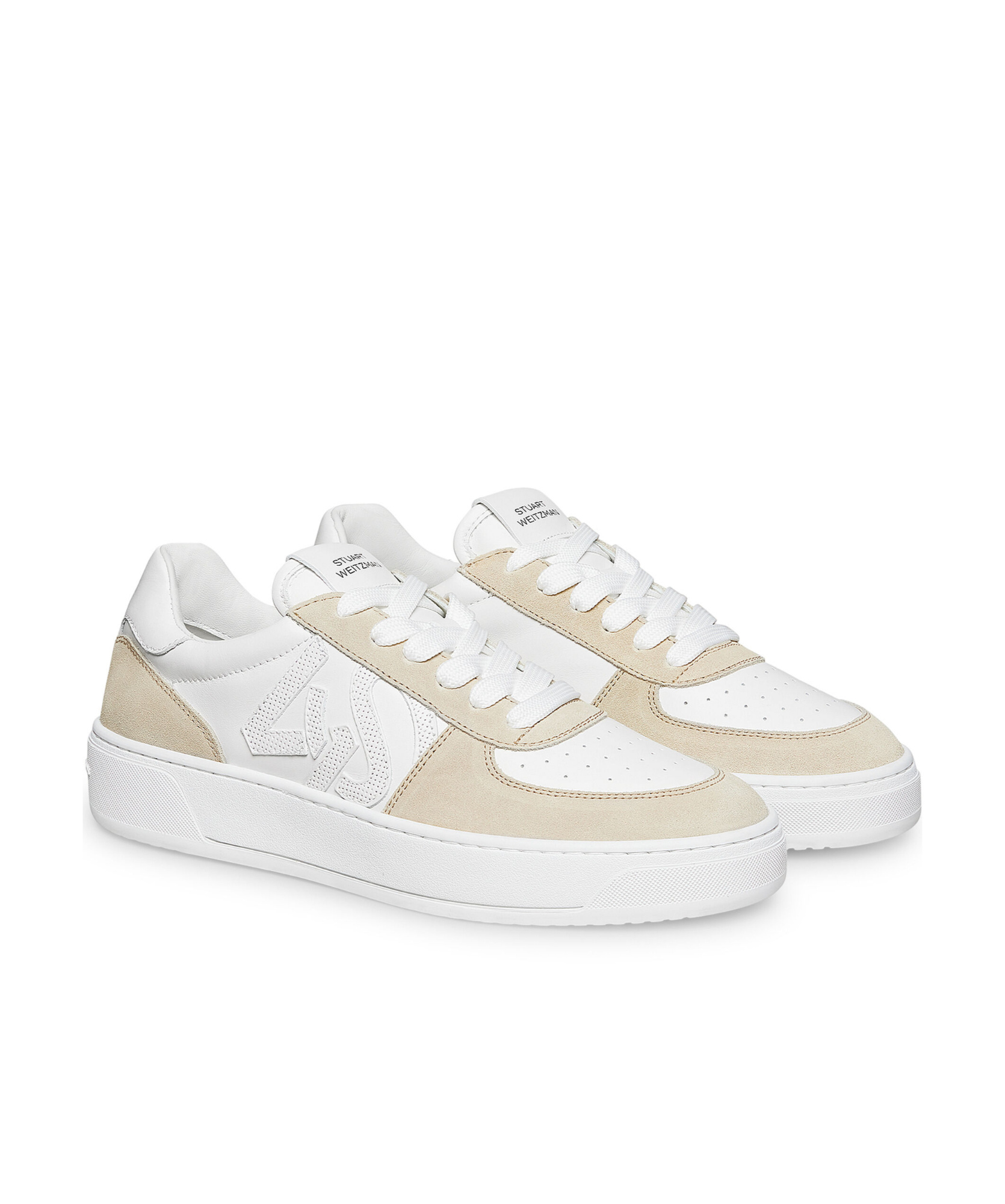 Stuart Weitzman Sw Courtside Sneakers In White