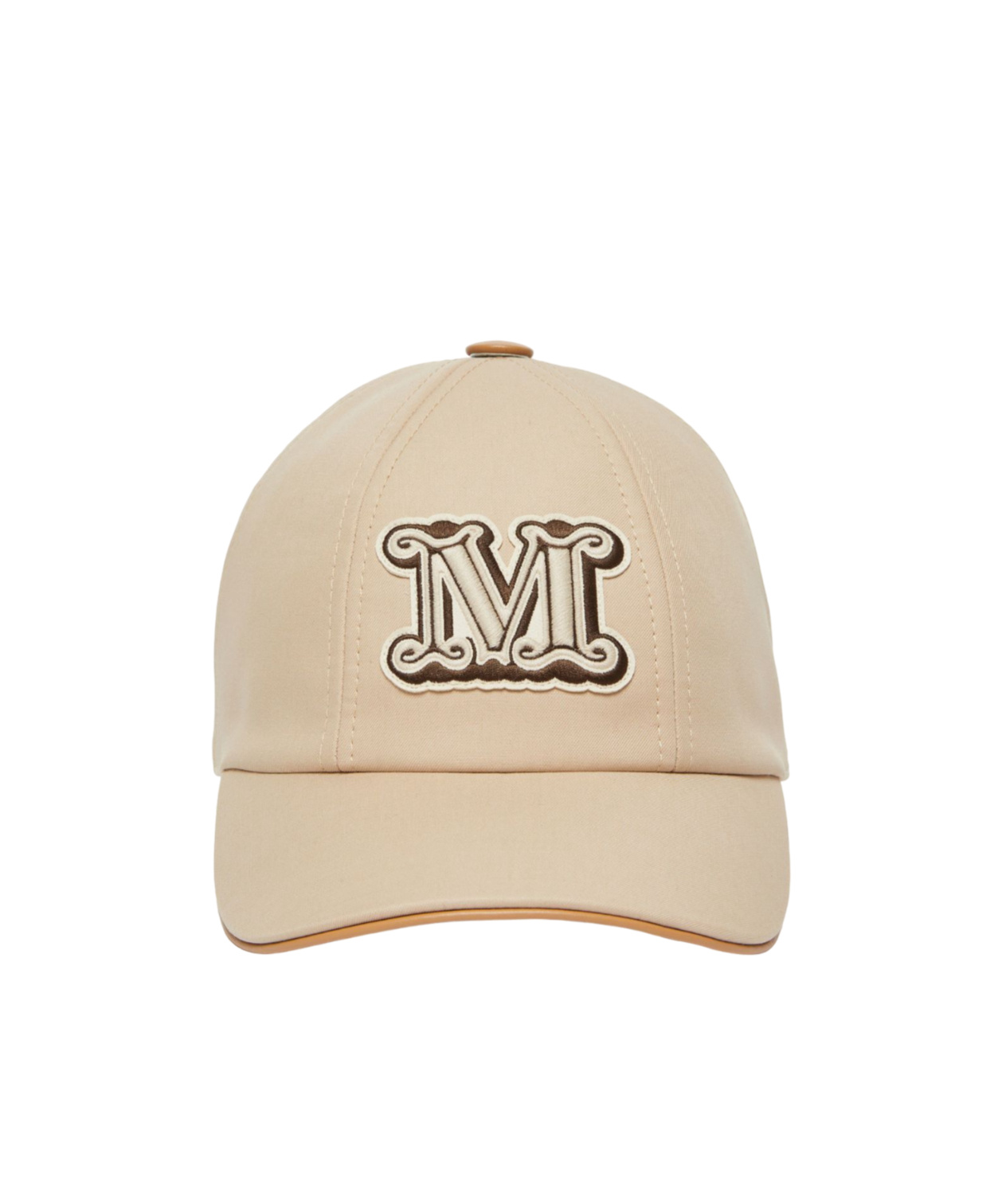 Max Mara Cotton Libero Baseball Cap With Curved Brim In Nude