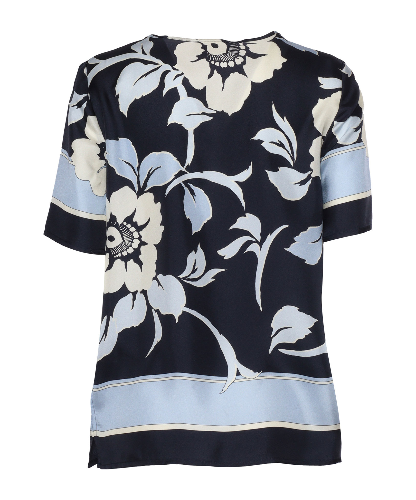 P.a.r.o.s.h Stevia Print Silk Blouse In Black