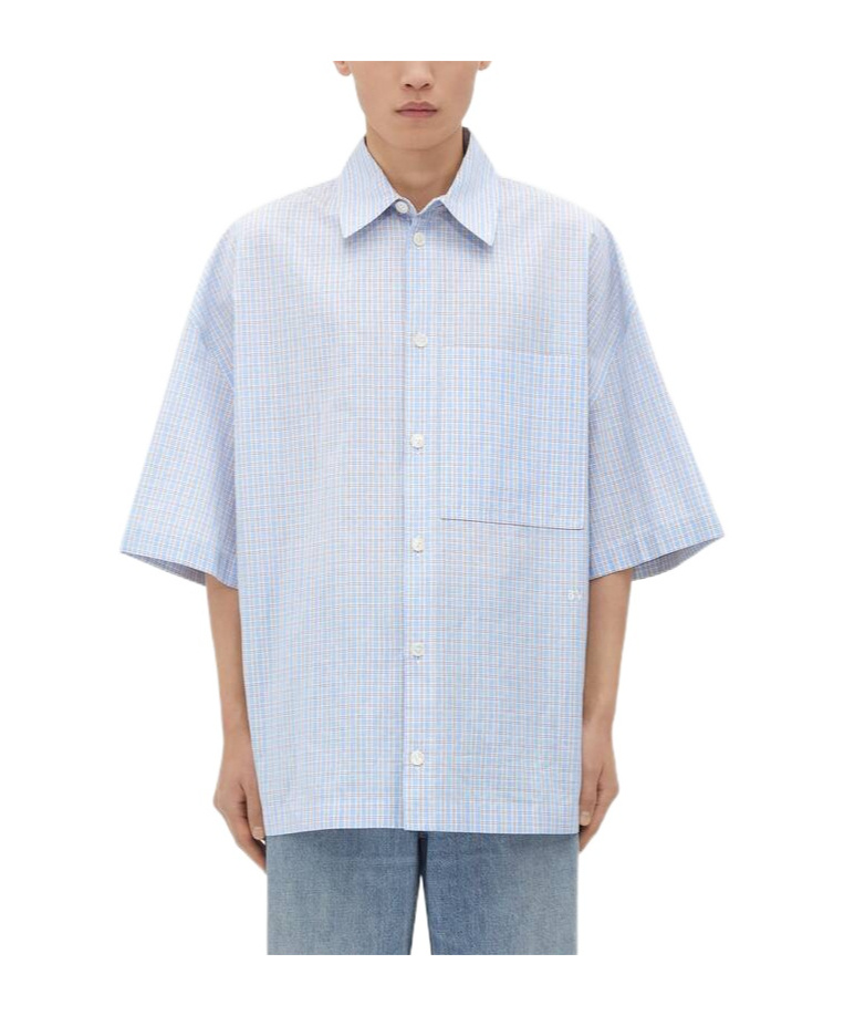 Bottega Veneta Cotton Linen Check Overshirt In White