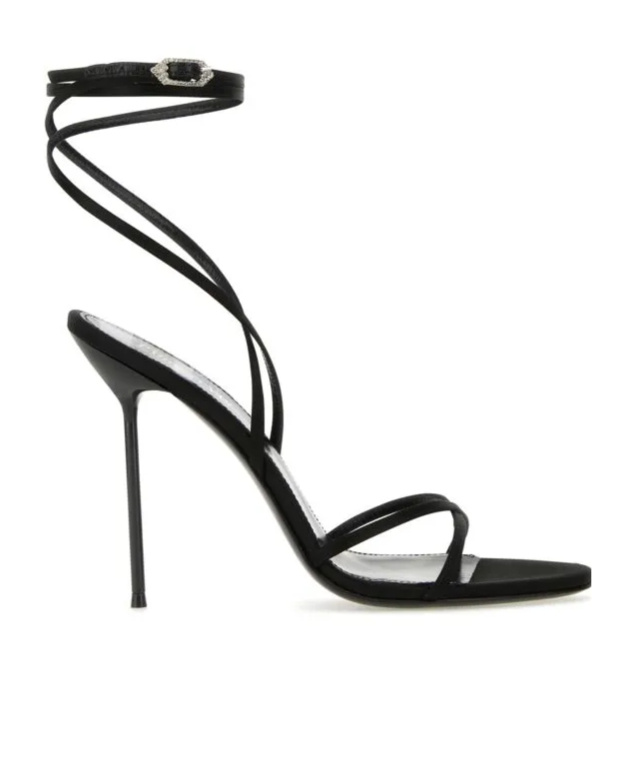 Paris Texas Liz Crossover Strap High Stiletto Heel Sandals In Black