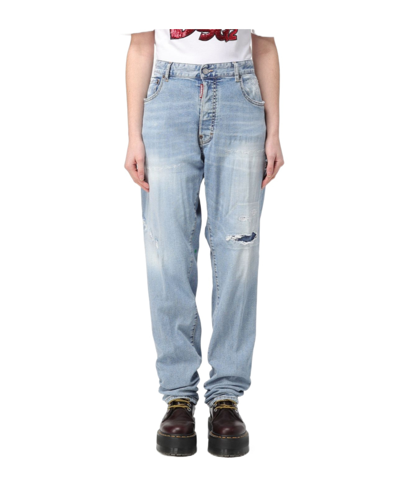 Dsquared2 642 Tapered-leg Jeans In Blue