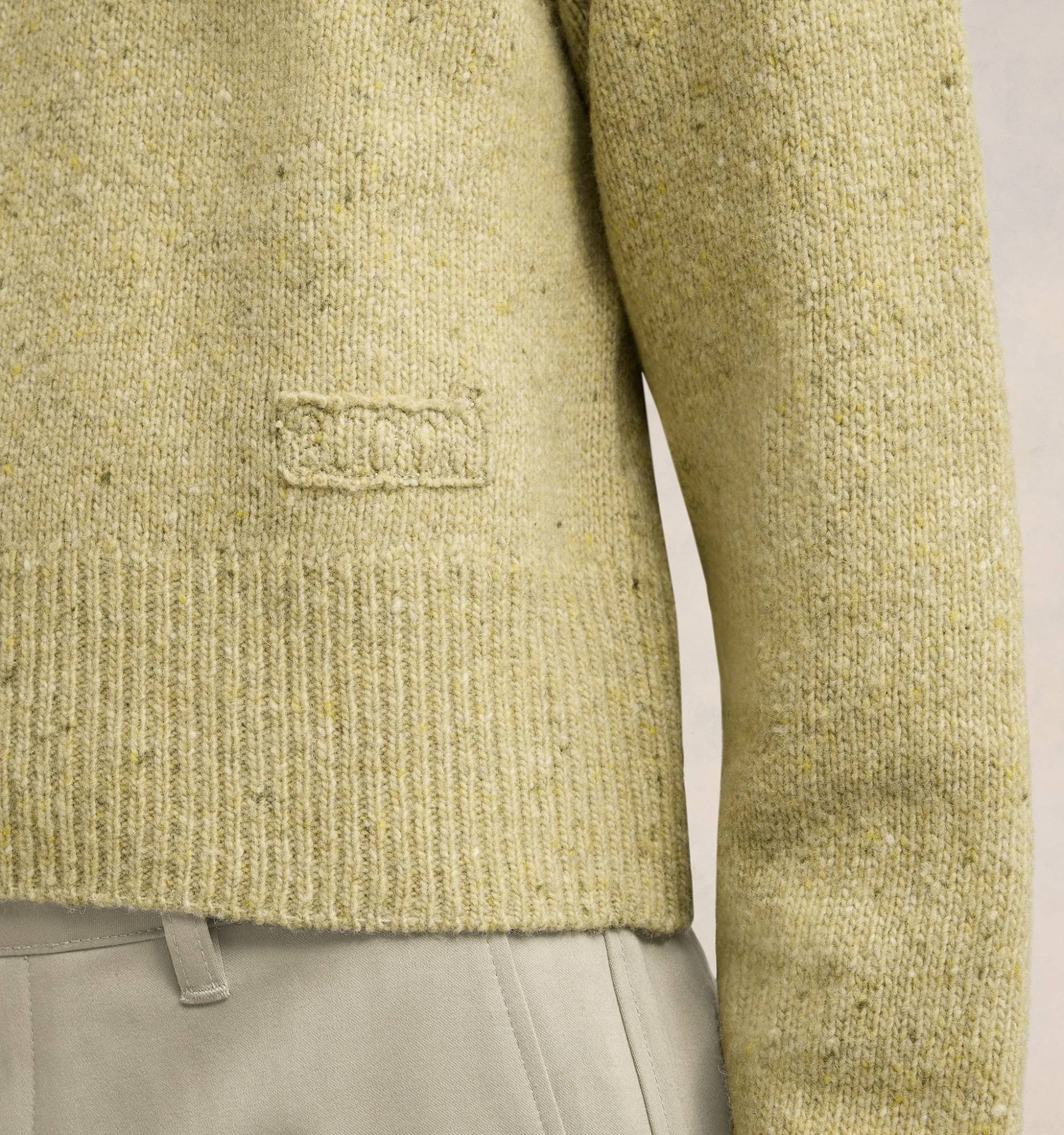 Shop Ami Alexandre Mattiussi Ami Embroidered Woolen Round Neck Sweater In Nude
