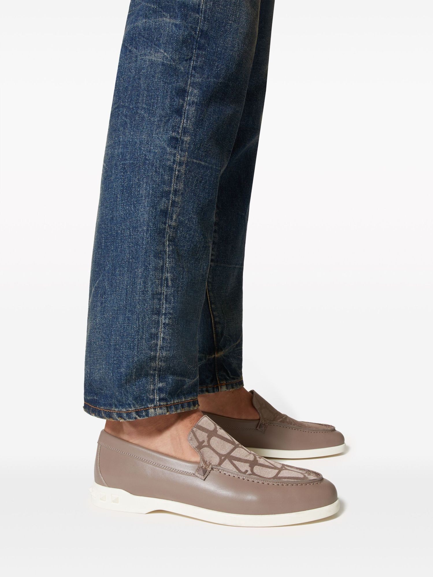 Valentino Leisure Flows Toile Iconographe Loafers In Brown