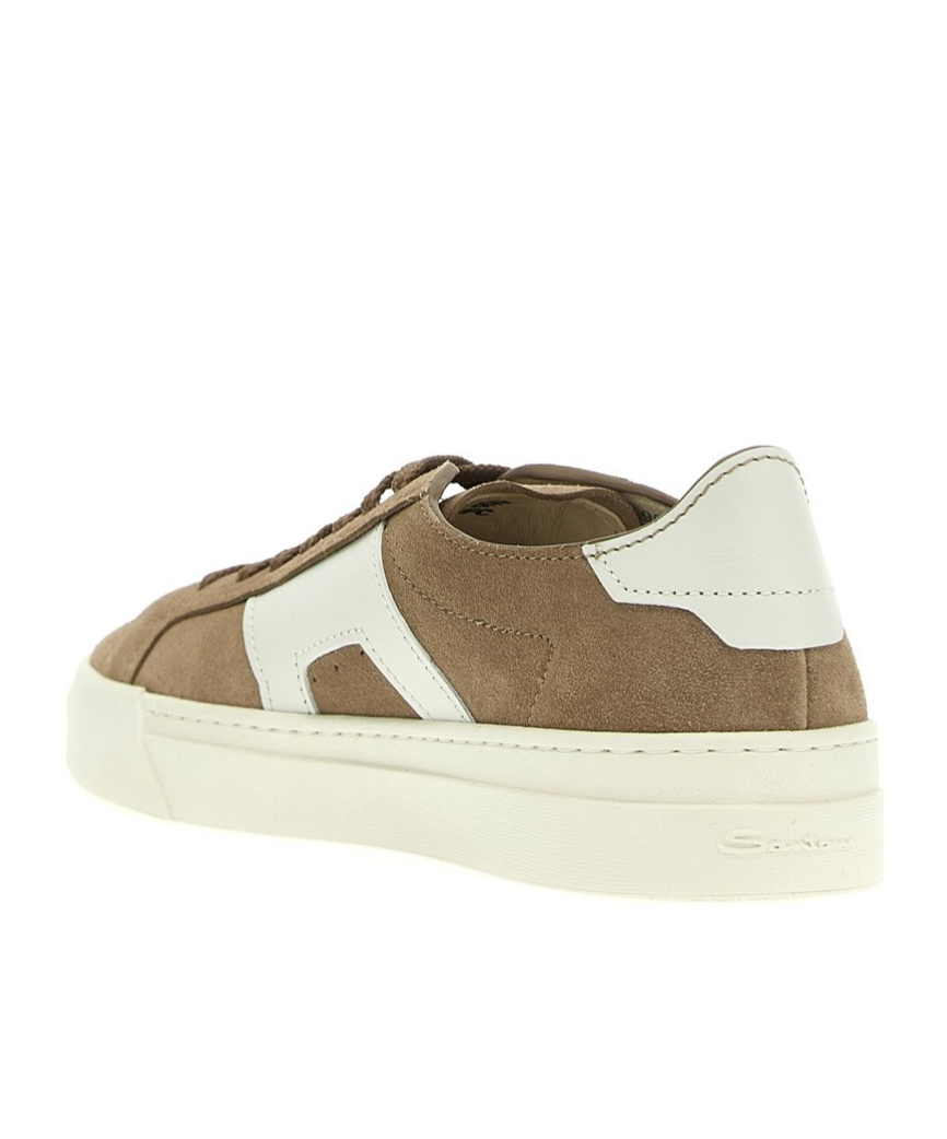Santoni Double Buckle Sneakers In White