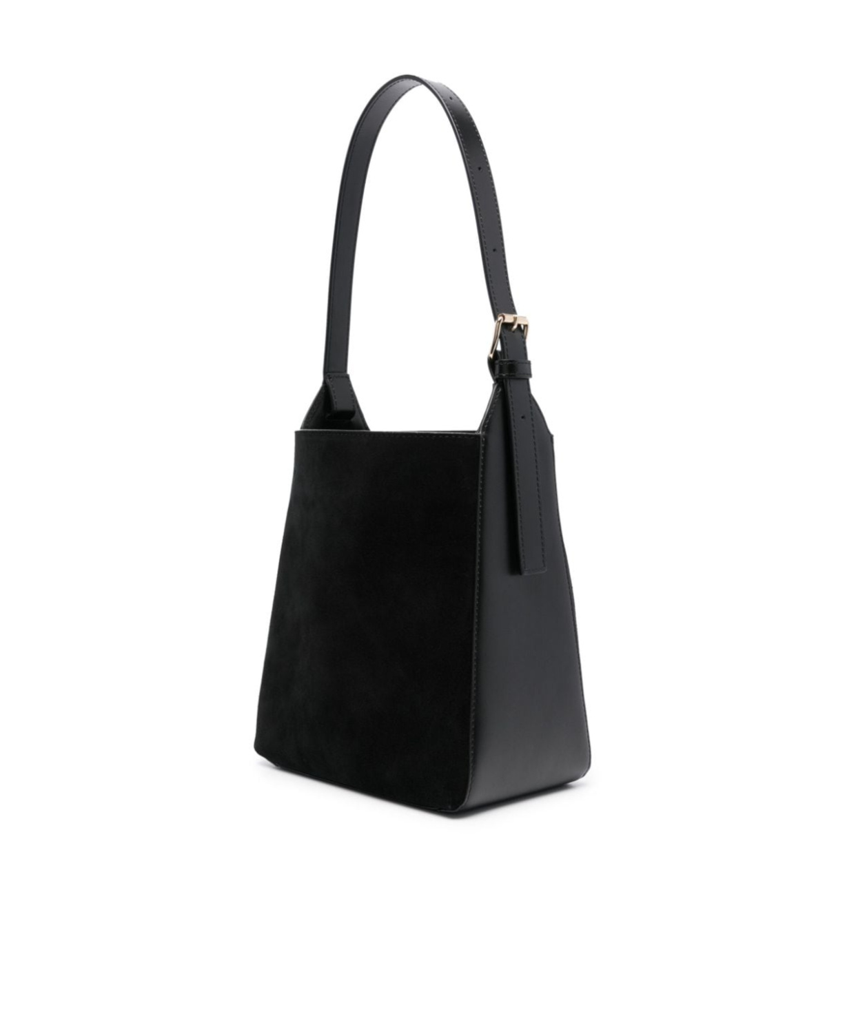 Apc 'virginie' Black Bucket Bag With Shoulder Strap And Top Adjustable Handle In Leather Woman In Black