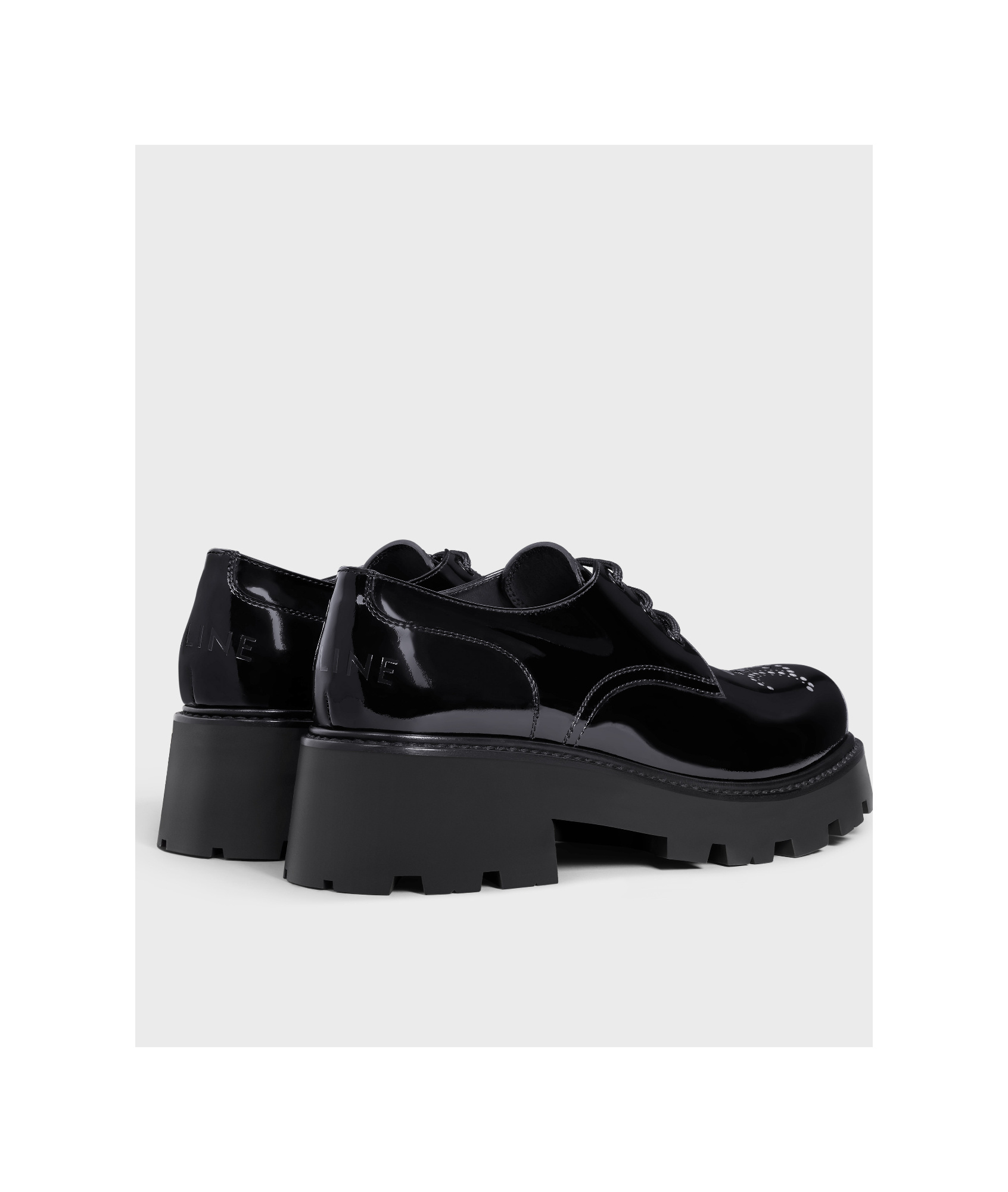 Celine Cameron Derby Triomphe 45 Polished Bull Black